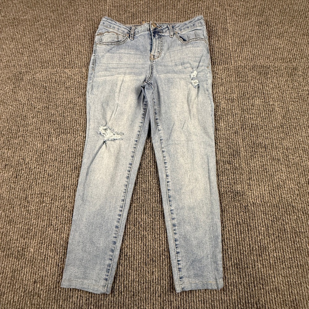 1822 Denim Womens Size 10 Distressed Skinny Jeans Light Wash Blue CA88M1116F5